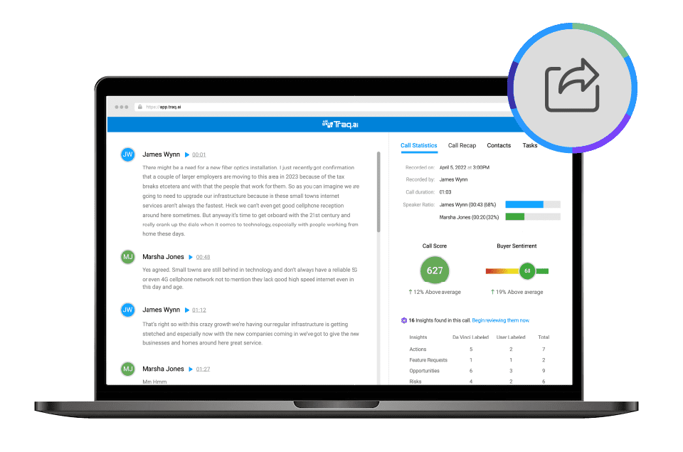 Call recording for sales conversations